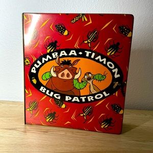 Disney The Lion King Impact Inc. Timon and Pumba Bug Patrol 3 Ring Binder 90’s‎